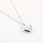 Lange ketting met hart - zilver