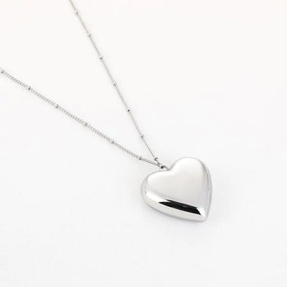 Lange ketting met hart - zilver