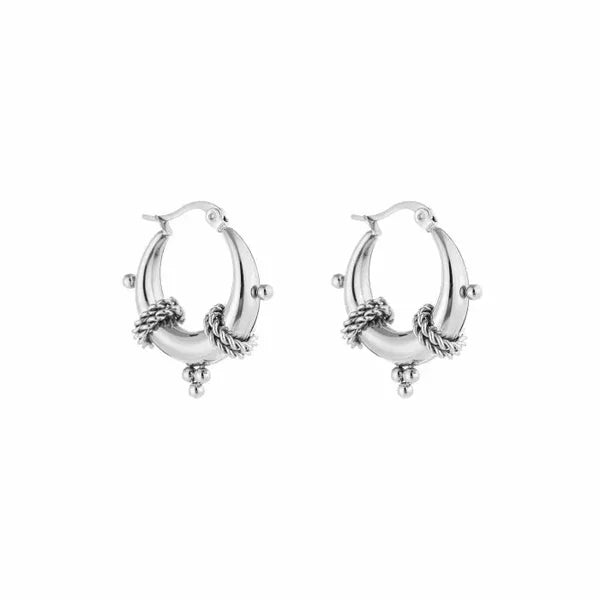 Chunky bali hoops - zilver