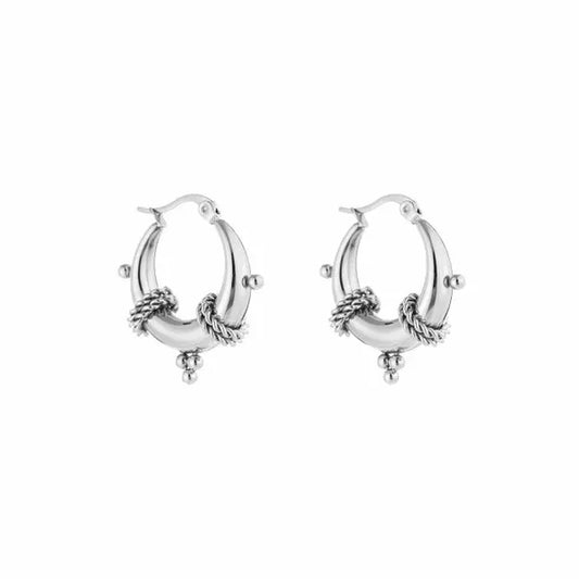 Chunky bali hoops - zilver