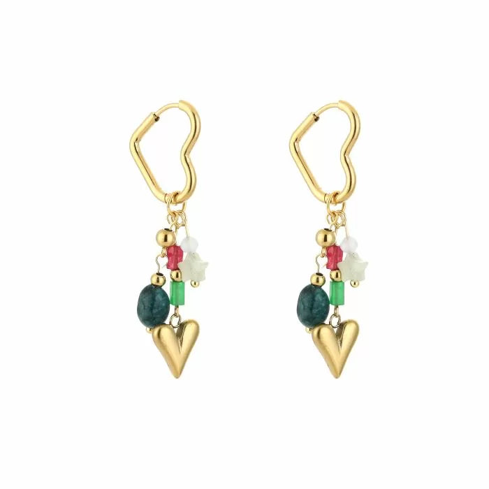 Tropical love oorbellen - goud