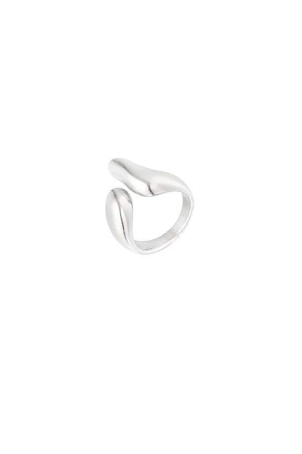 Aesthetic open ring - zilver