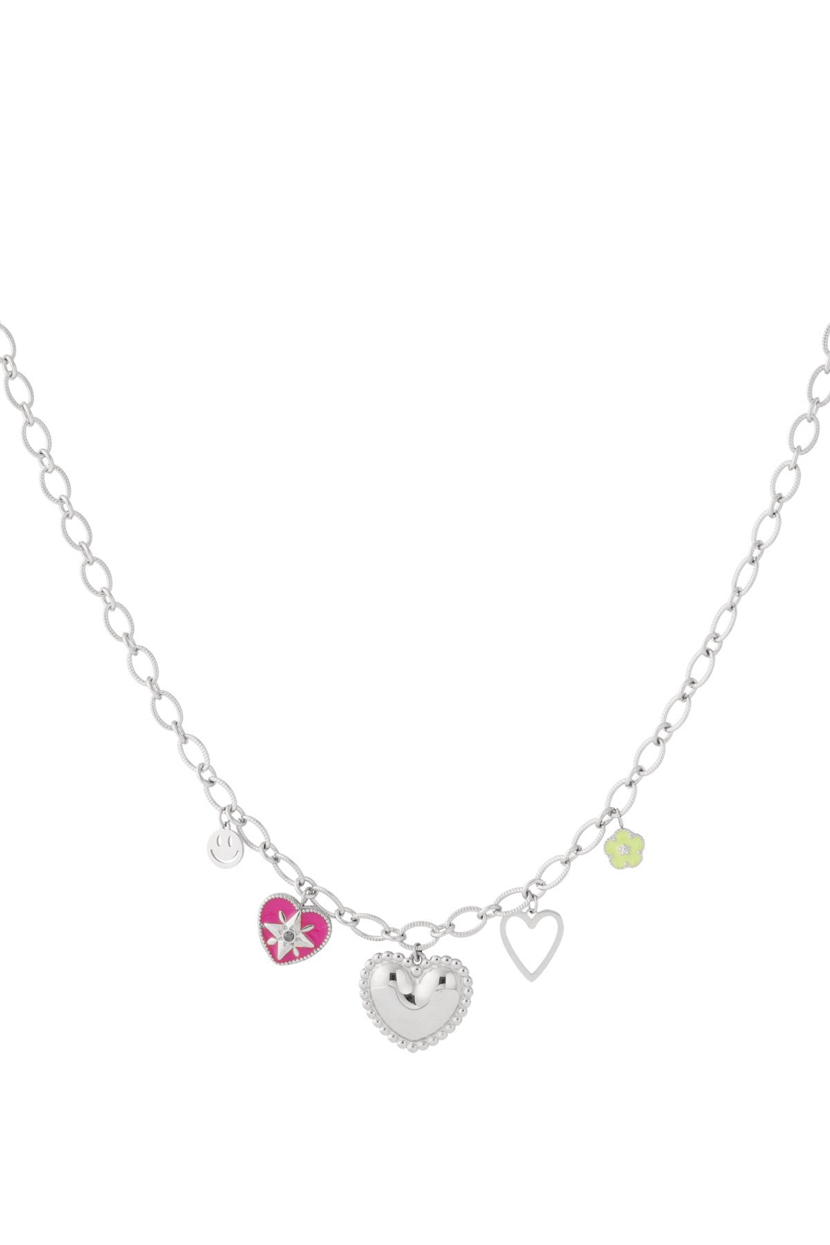 Hart casuel bedelketting- zilver