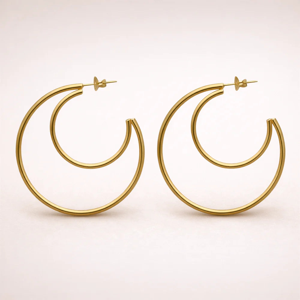 Double ring oorbellen