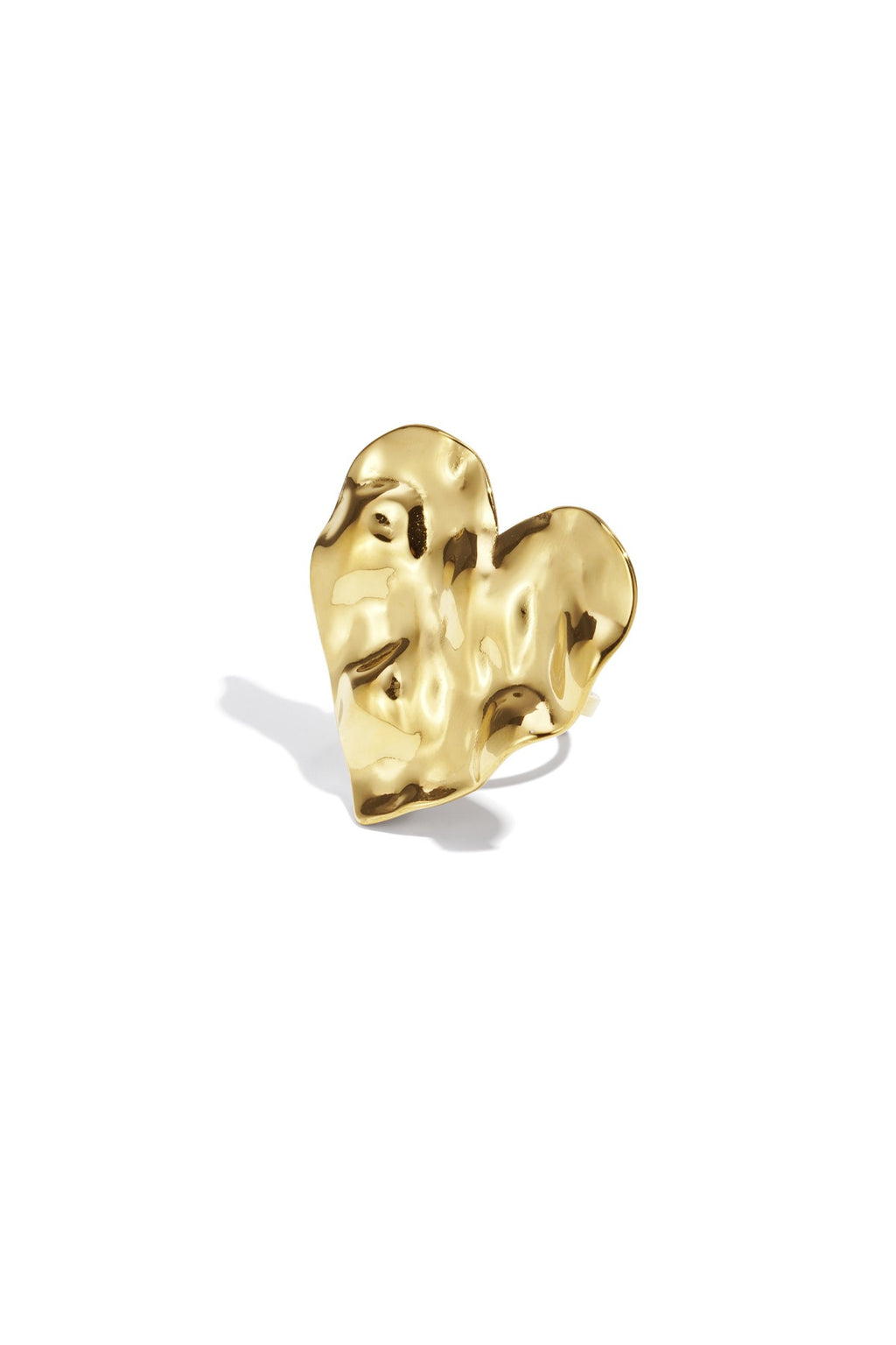 Statement textured heart ring