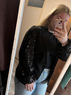 Glamour glow blazer - black