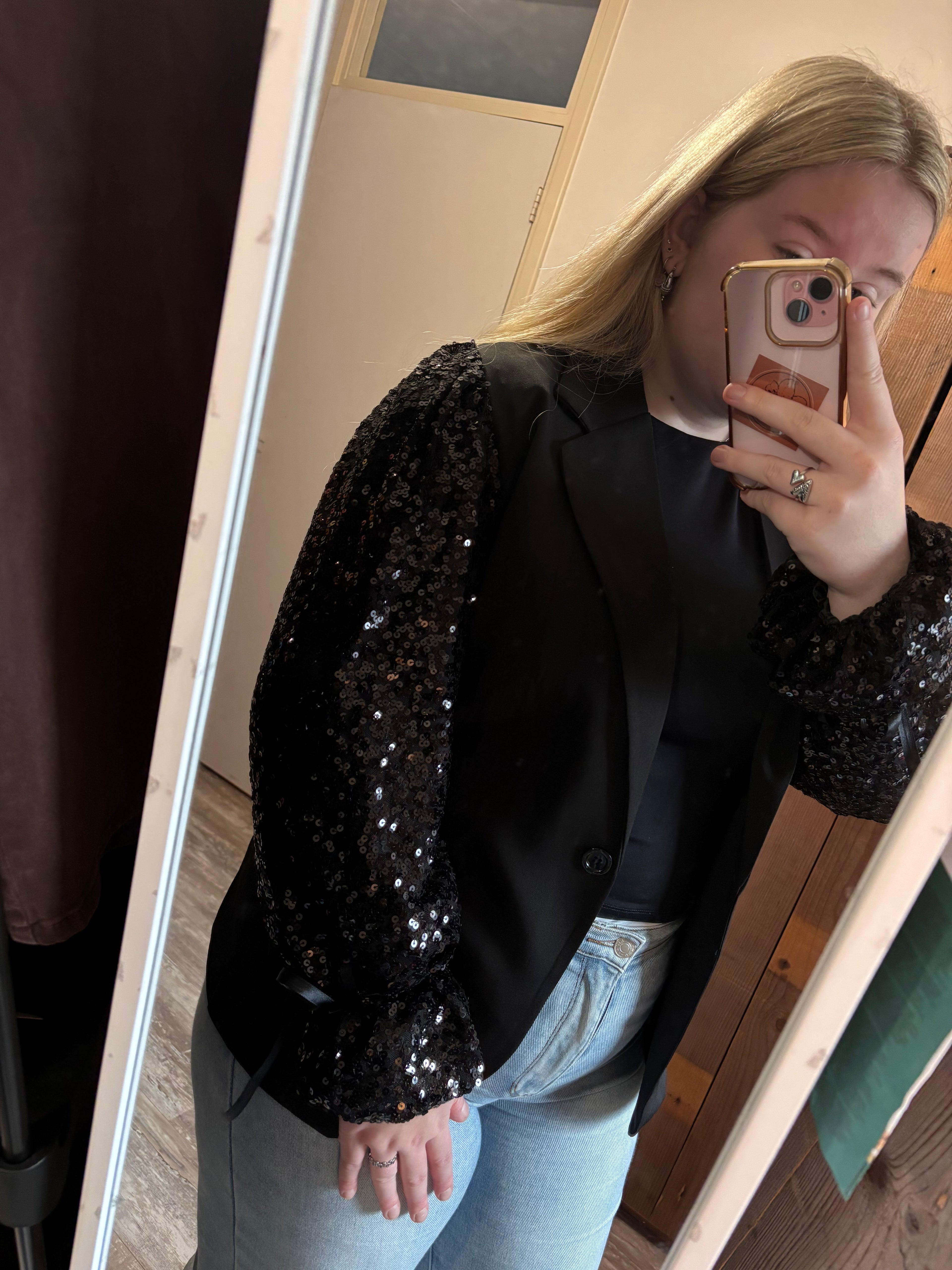 Glamour glow blazer - black