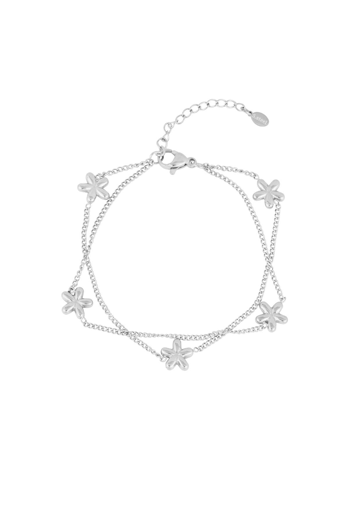 Flower bomb armband - zilver