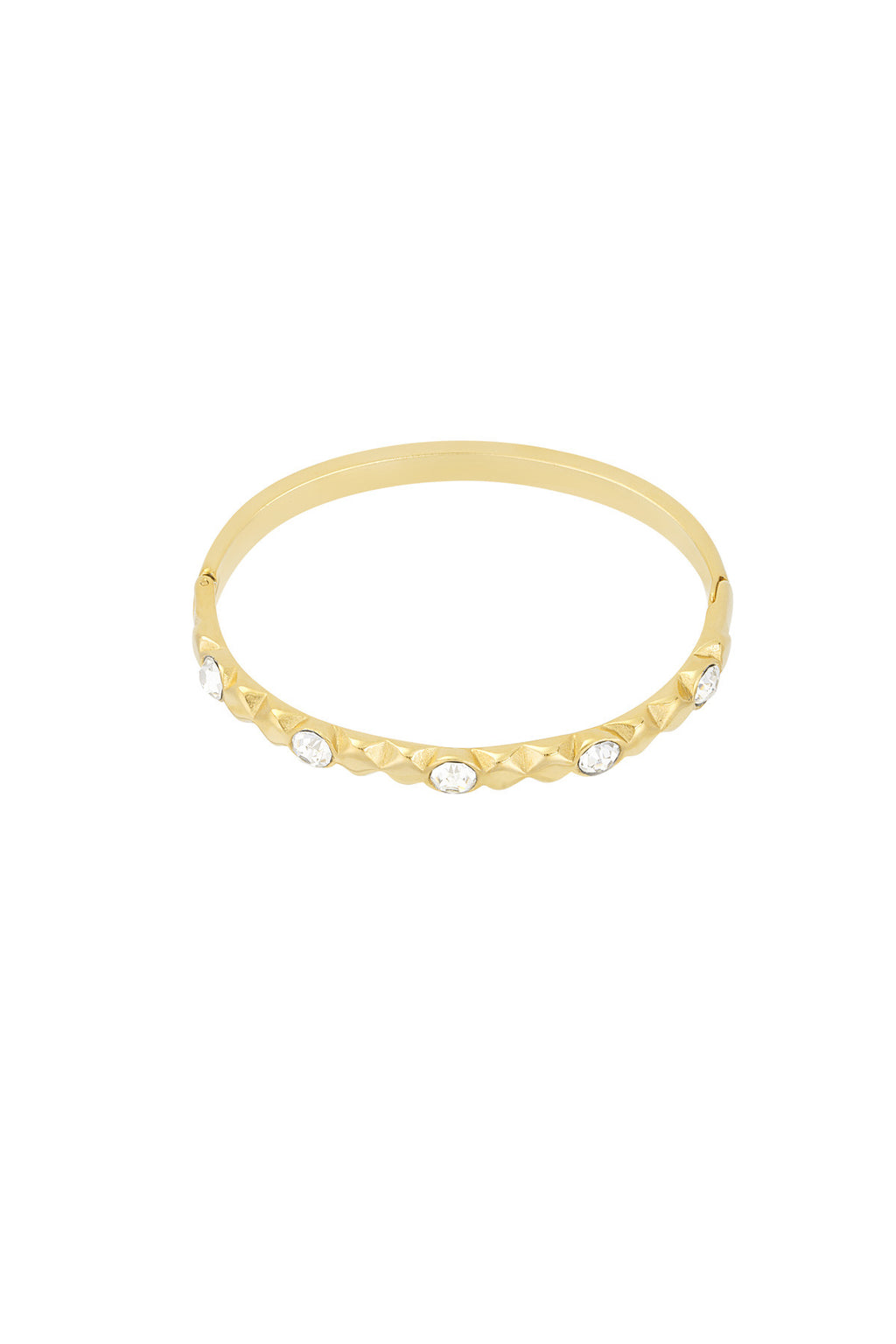 Diamond relief armband - goud