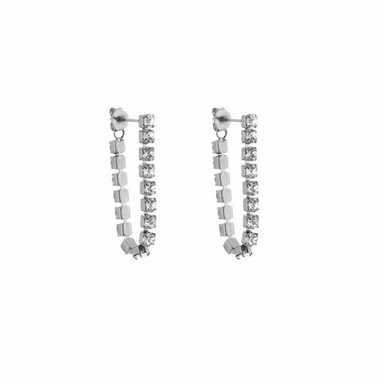 Glittering oorbellen- zilver