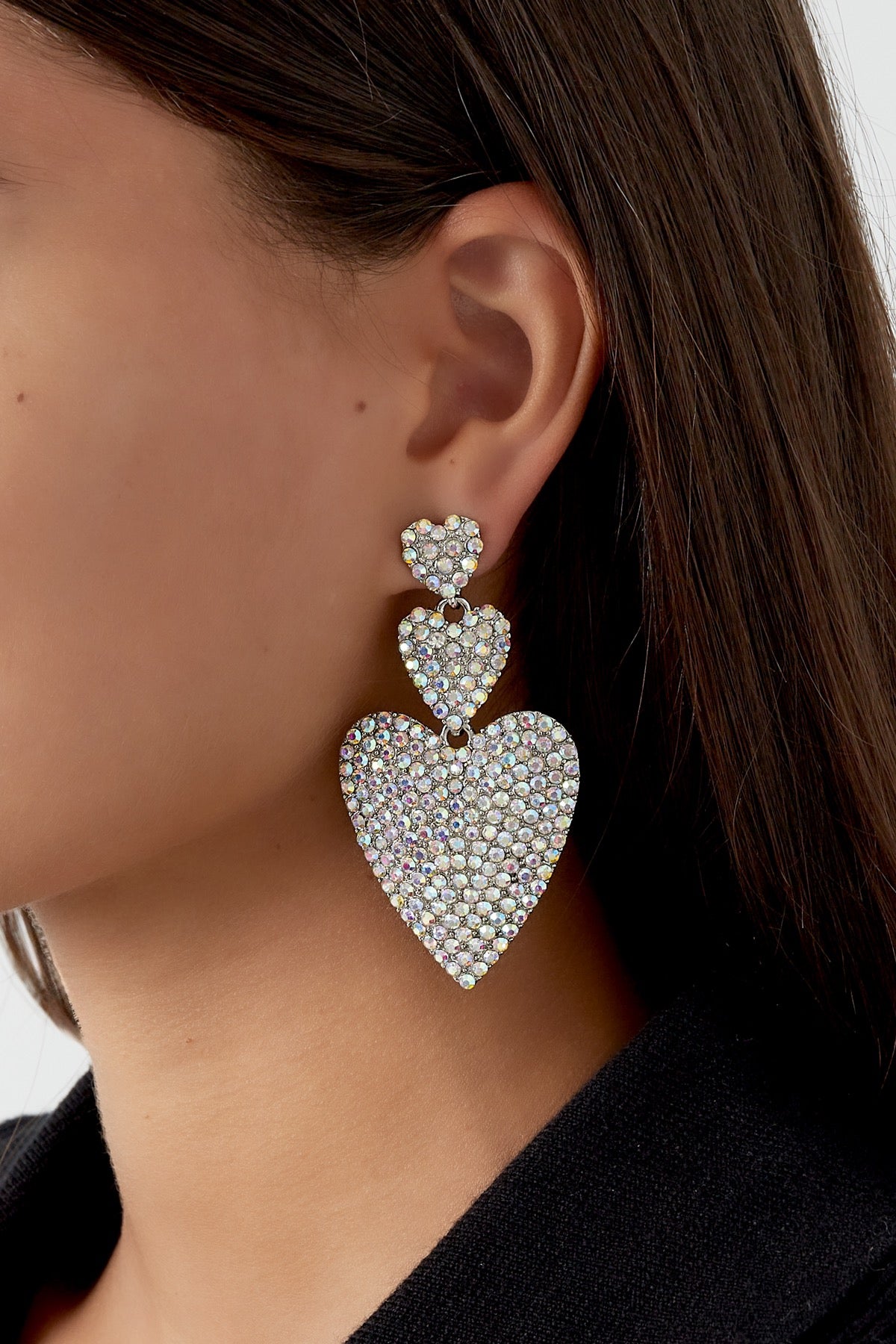 Falling for you oorbellen - zilver