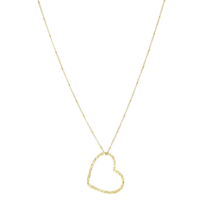 Lange ketting met xl hart - goud