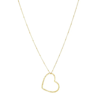 Lange ketting met xl hart - goud