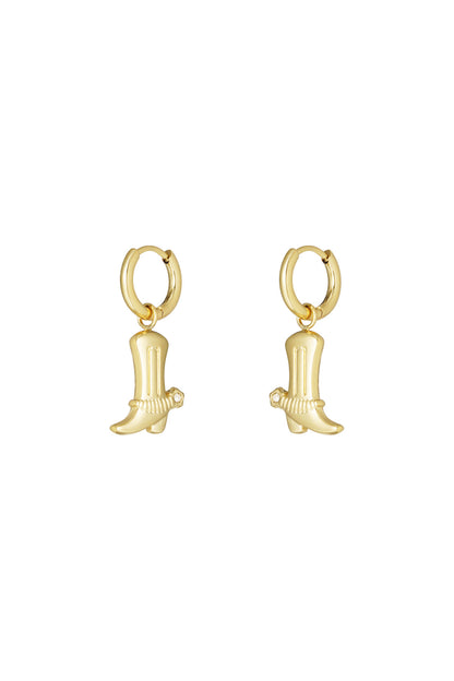 Cowboy oorbellen - goud