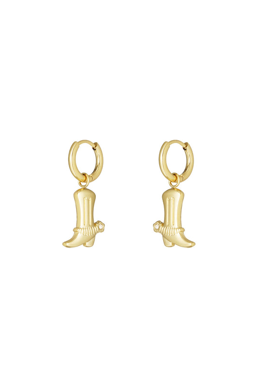 Cowboy oorbellen - goud