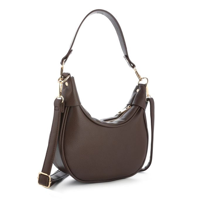 Halve maan tas - coffee