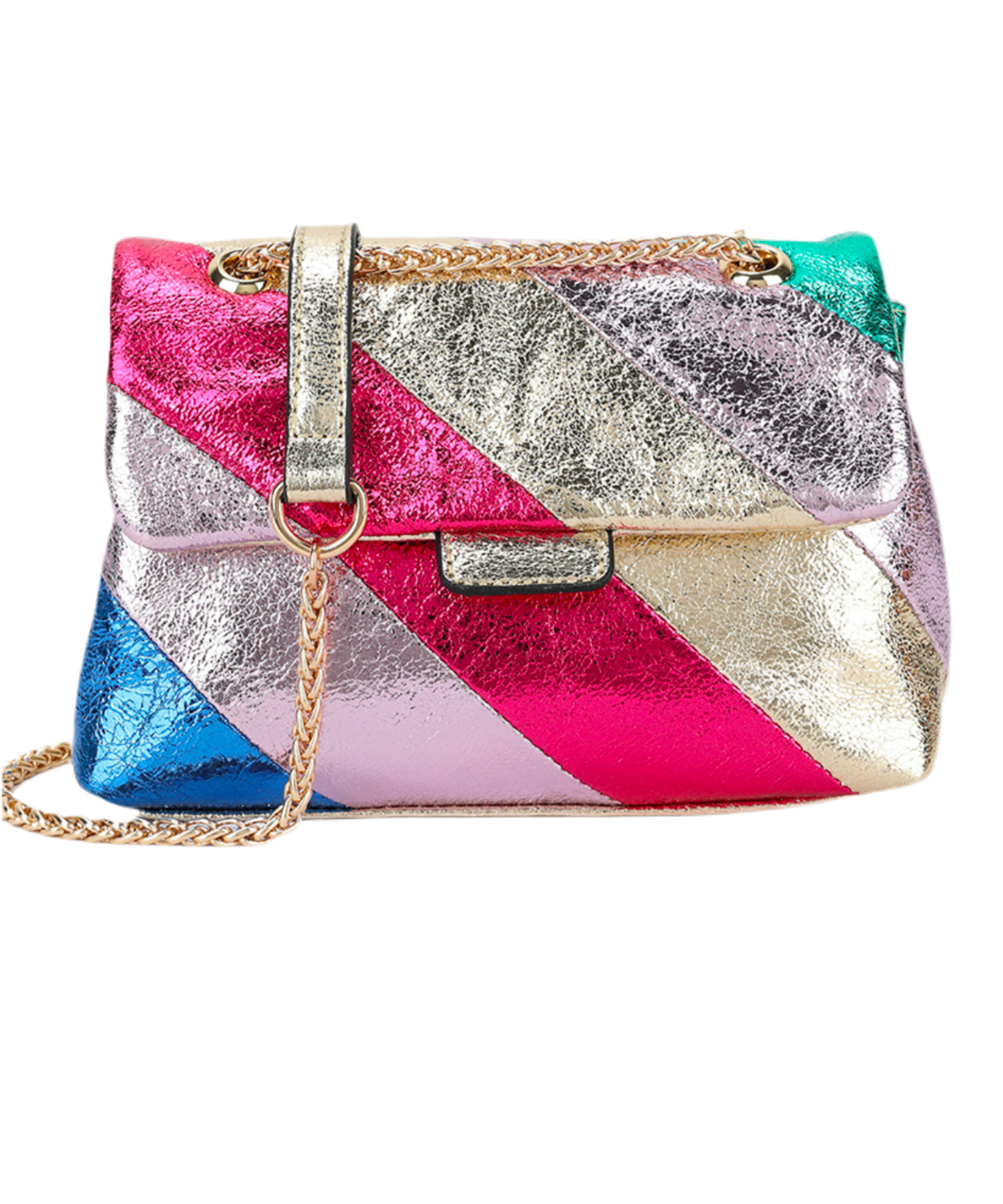 Rainbow schoudertas metallic - goud