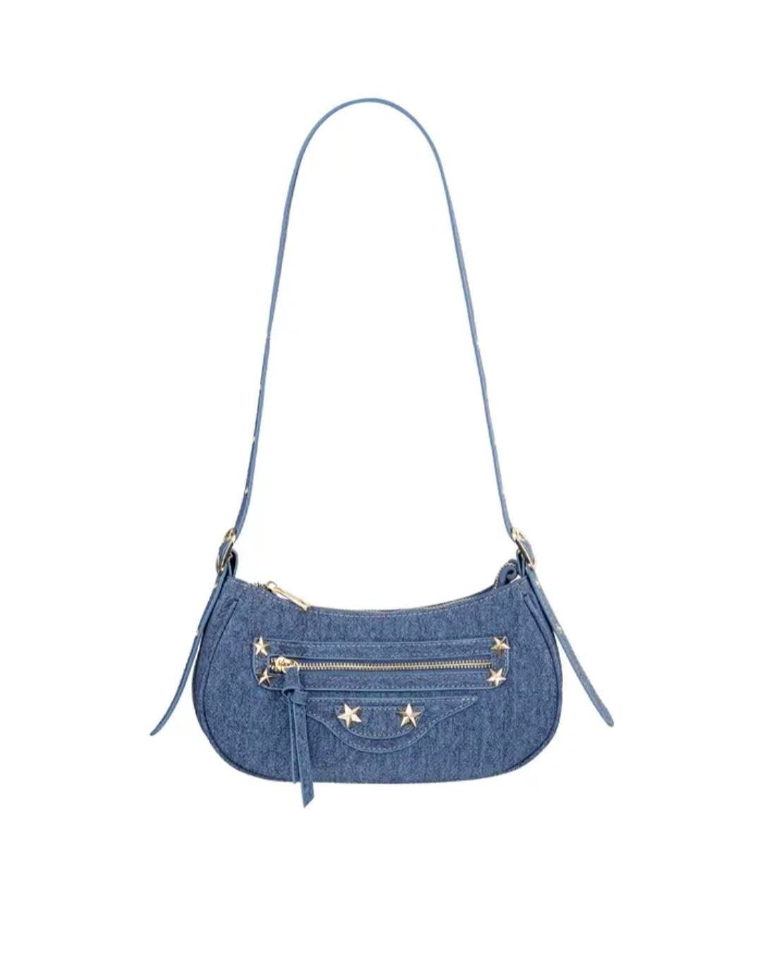 Starry denim tas - blauw