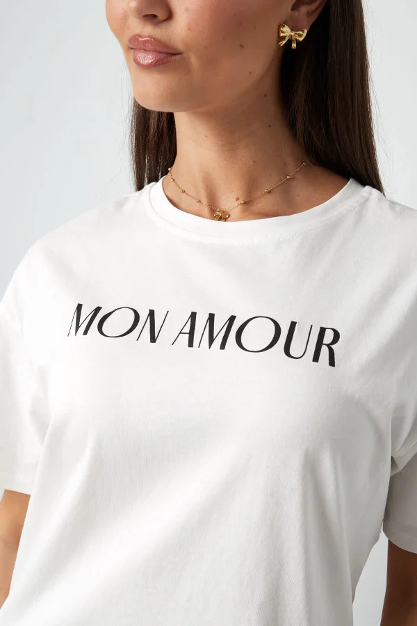 T-Shirt Mon amour- zwart wit