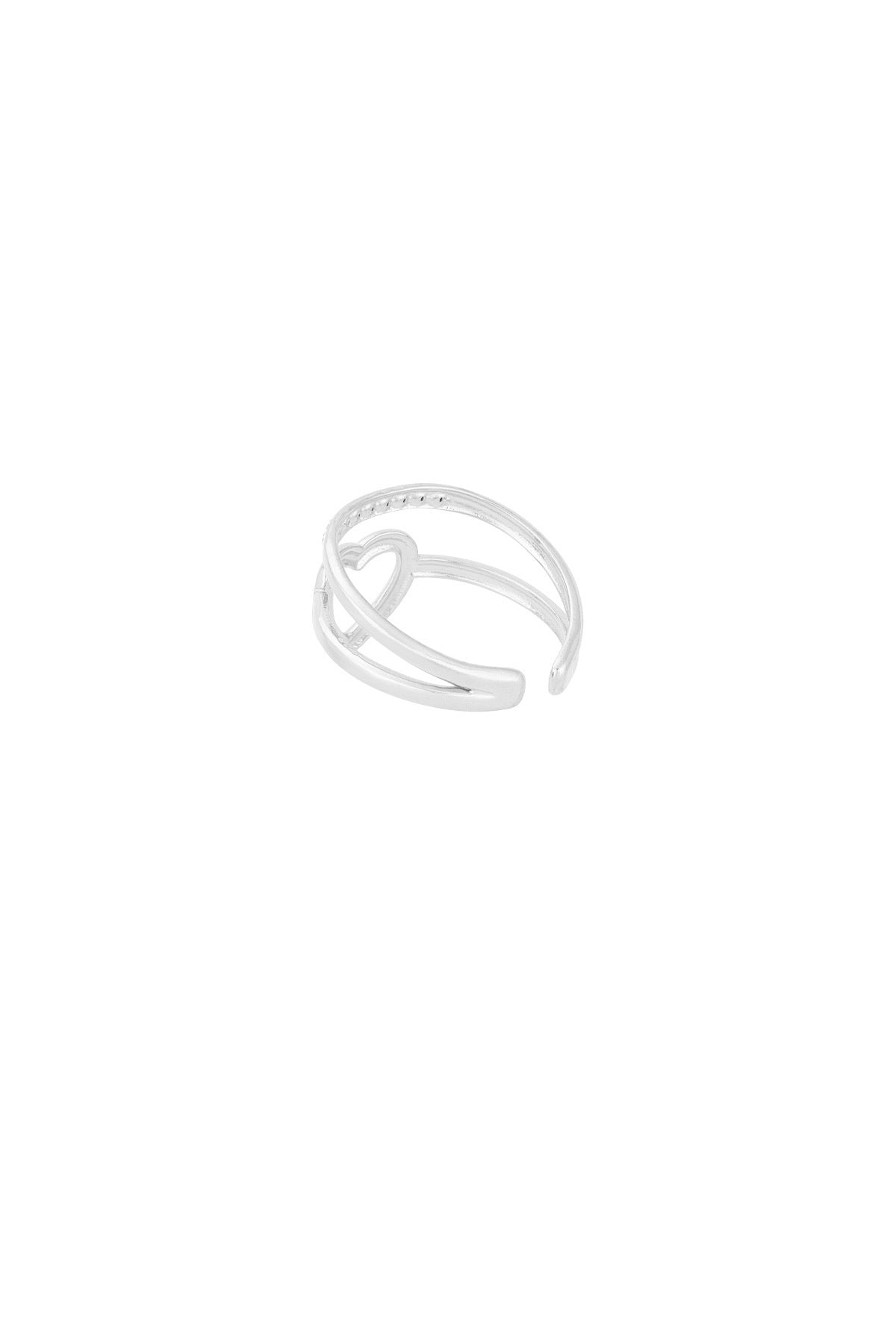 Heart & sparkle ring - zilver