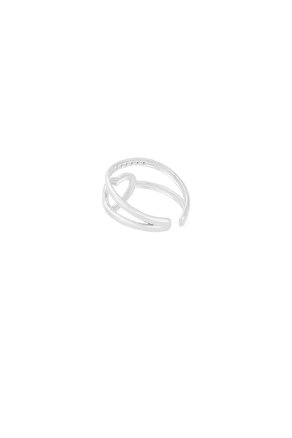 Heart & sparkle ring - zilver