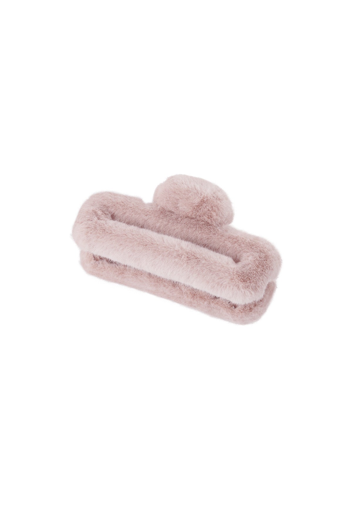 Fluffy haarklem recht - roze