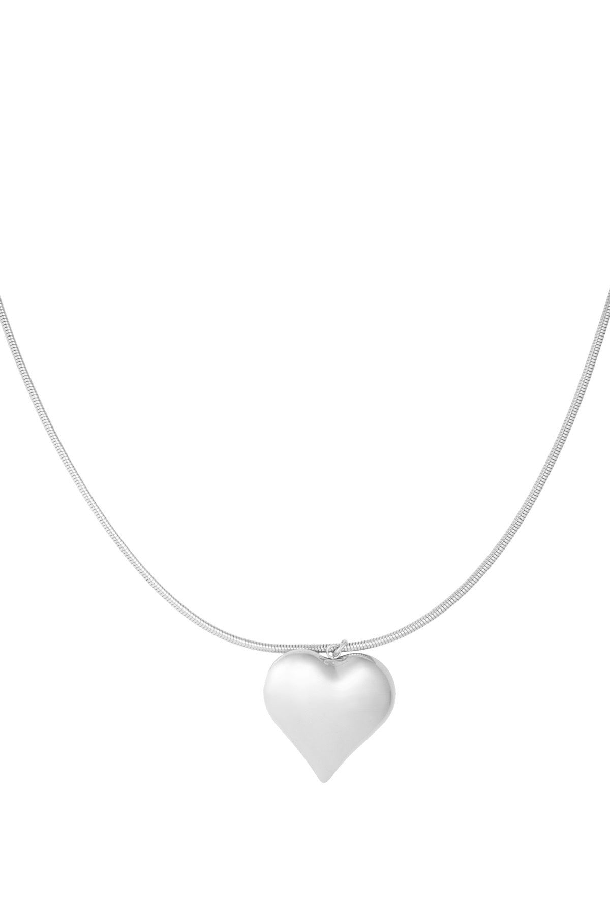 Bold heart ketting - zilver