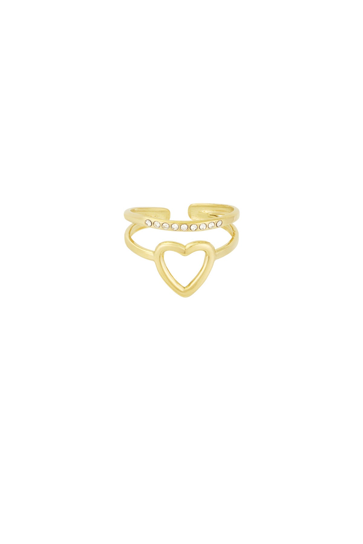 Heart & sparkle ring - goud