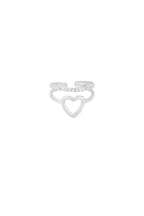 Heart & sparkle ring - zilver