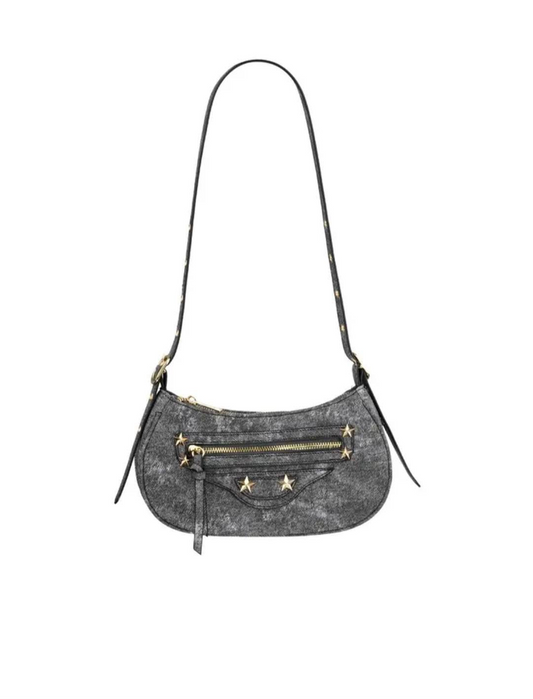 Starry denim tas - grijs