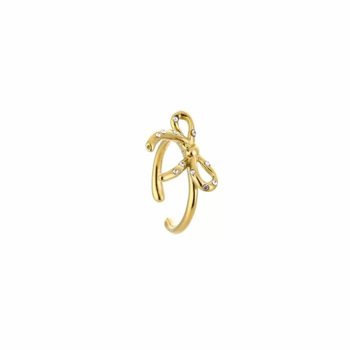 Glitter strikje ring - goud