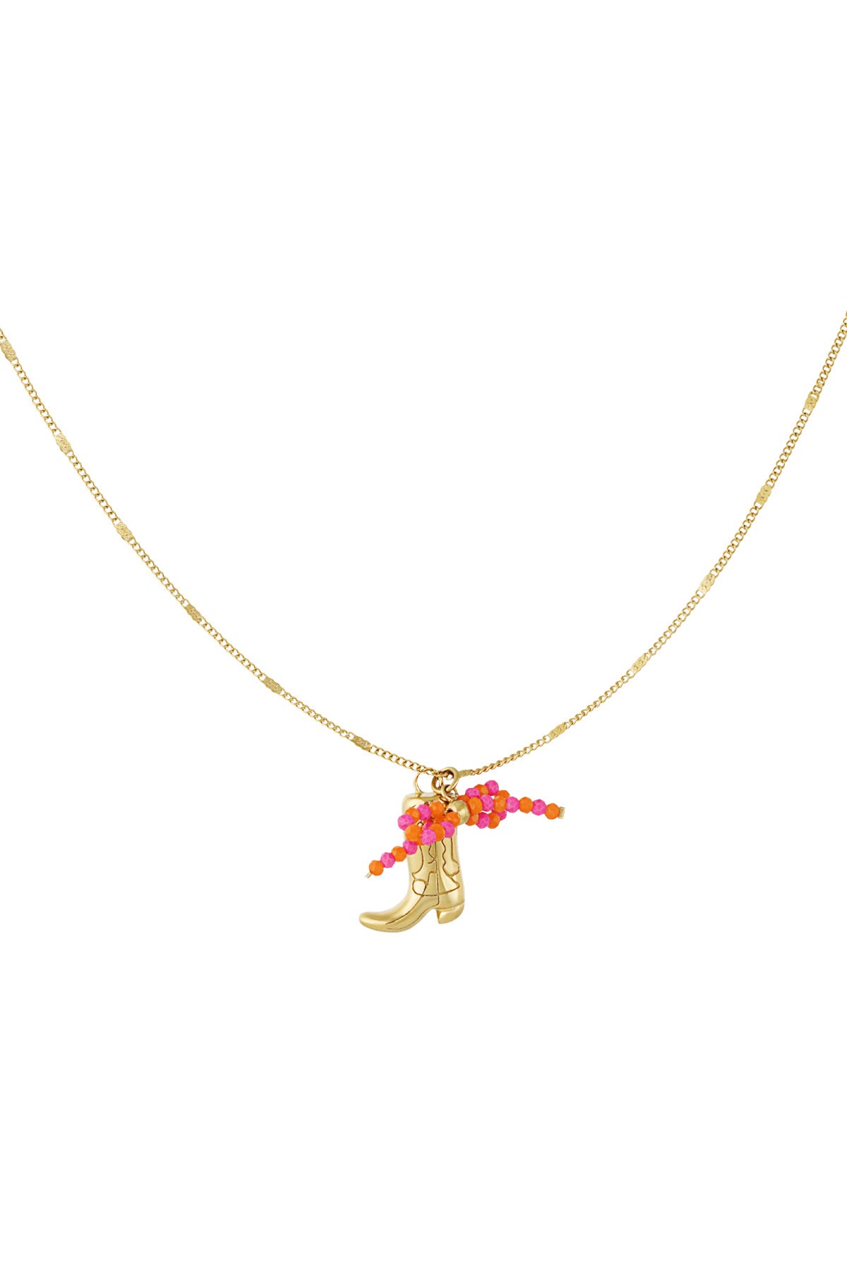 Cowboy laars ketting - goud