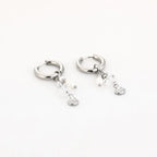 Pareltjes met schelp oorbellen - zilver