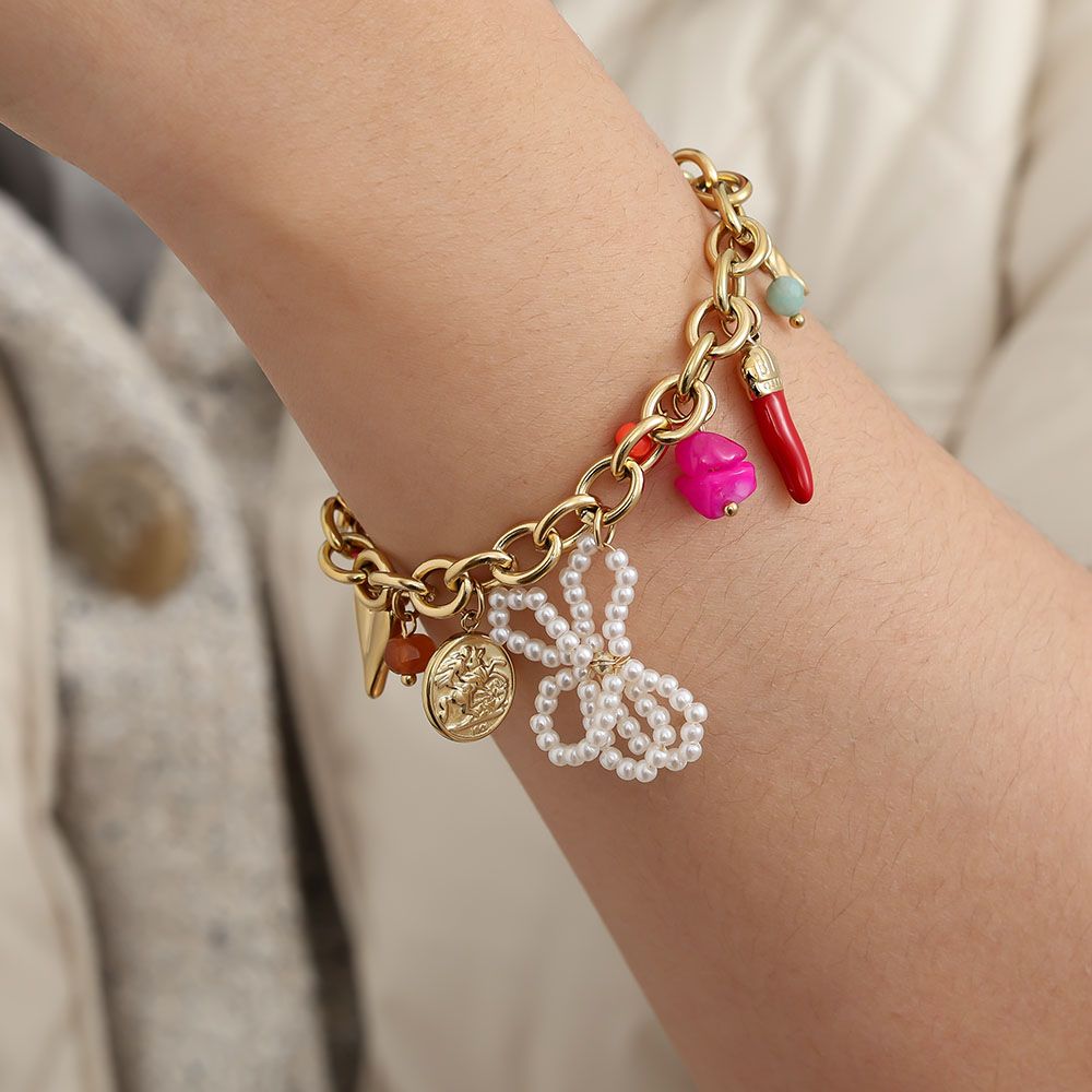 Bloom charm armband - goud