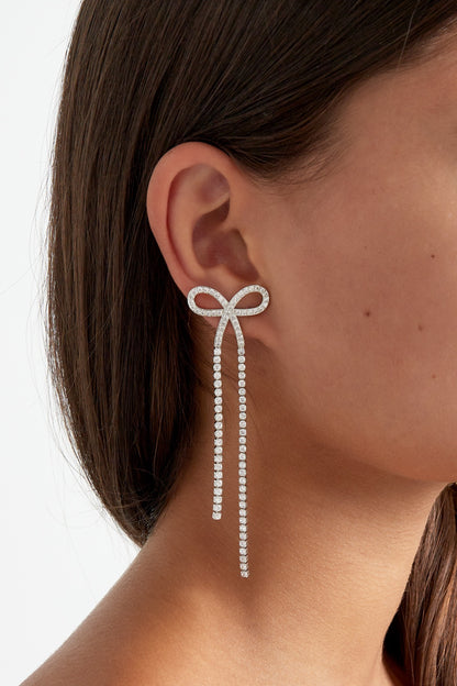 Dazzling ribbon oorbellen - zilver