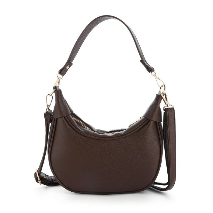 Halve maan tas - coffee