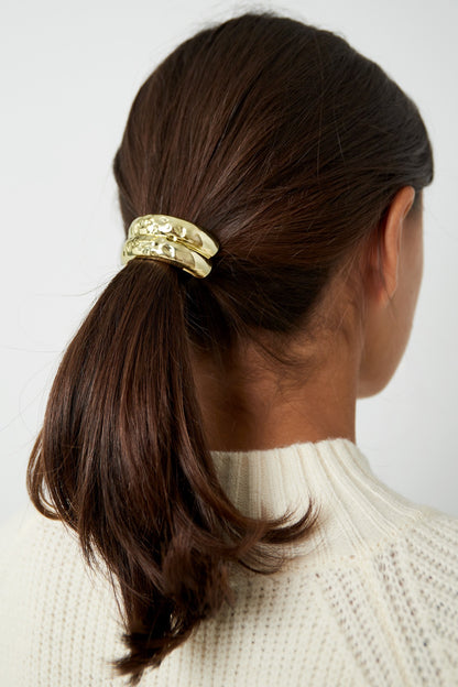 Statement haarelastiek - goud