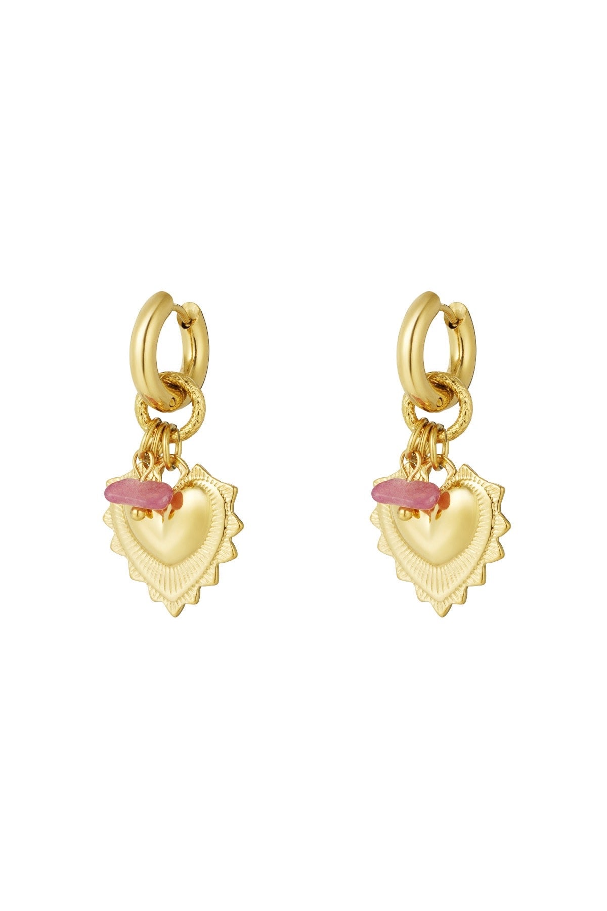 Bold heart oorbellen - goud