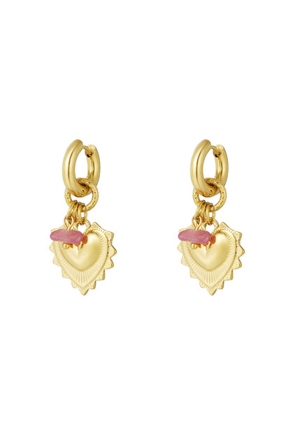Bold heart oorbellen - goud