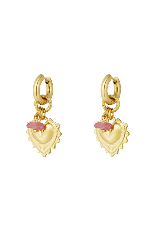 Bold heart oorbellen - goud
