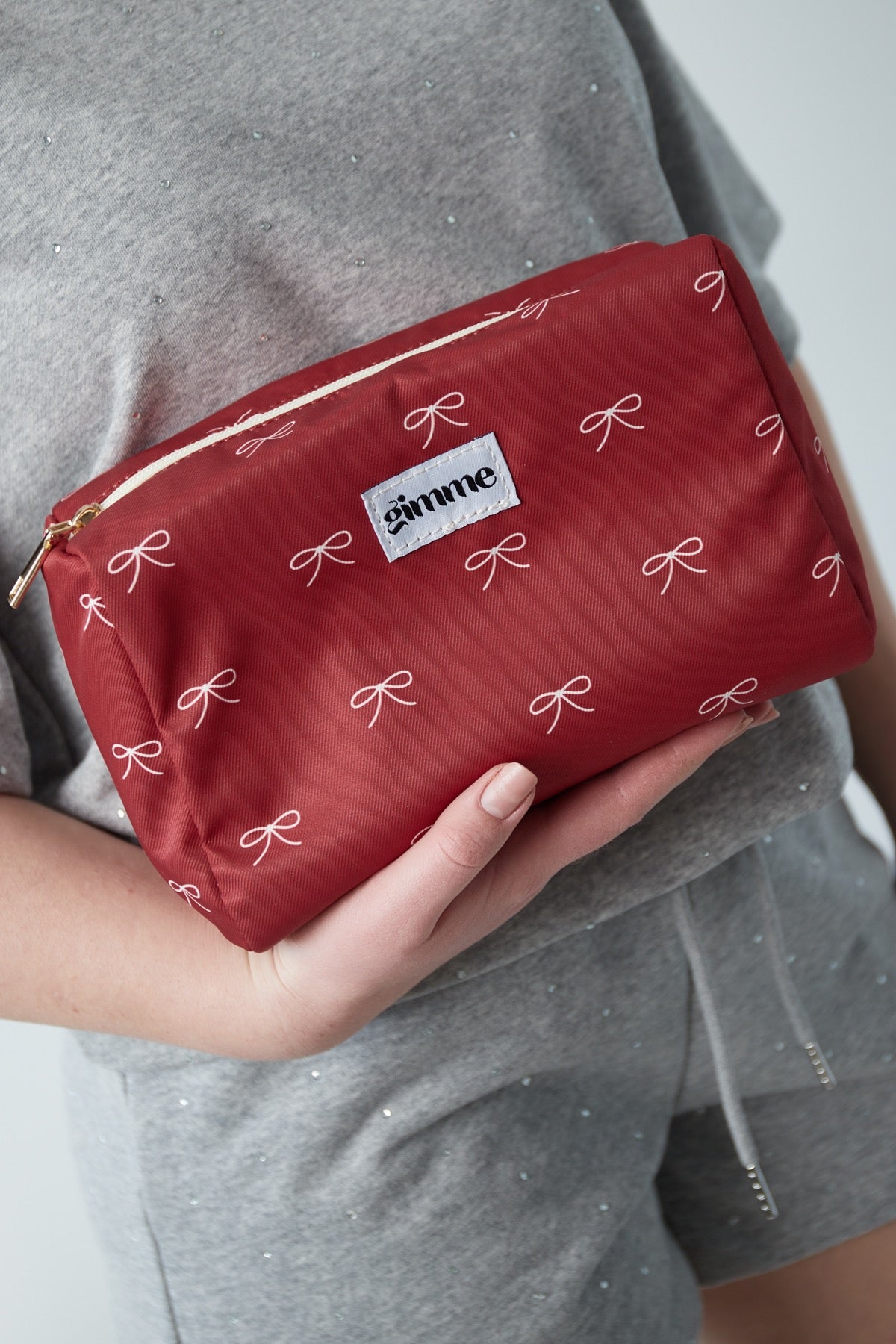 Toilettas strikjes - rood