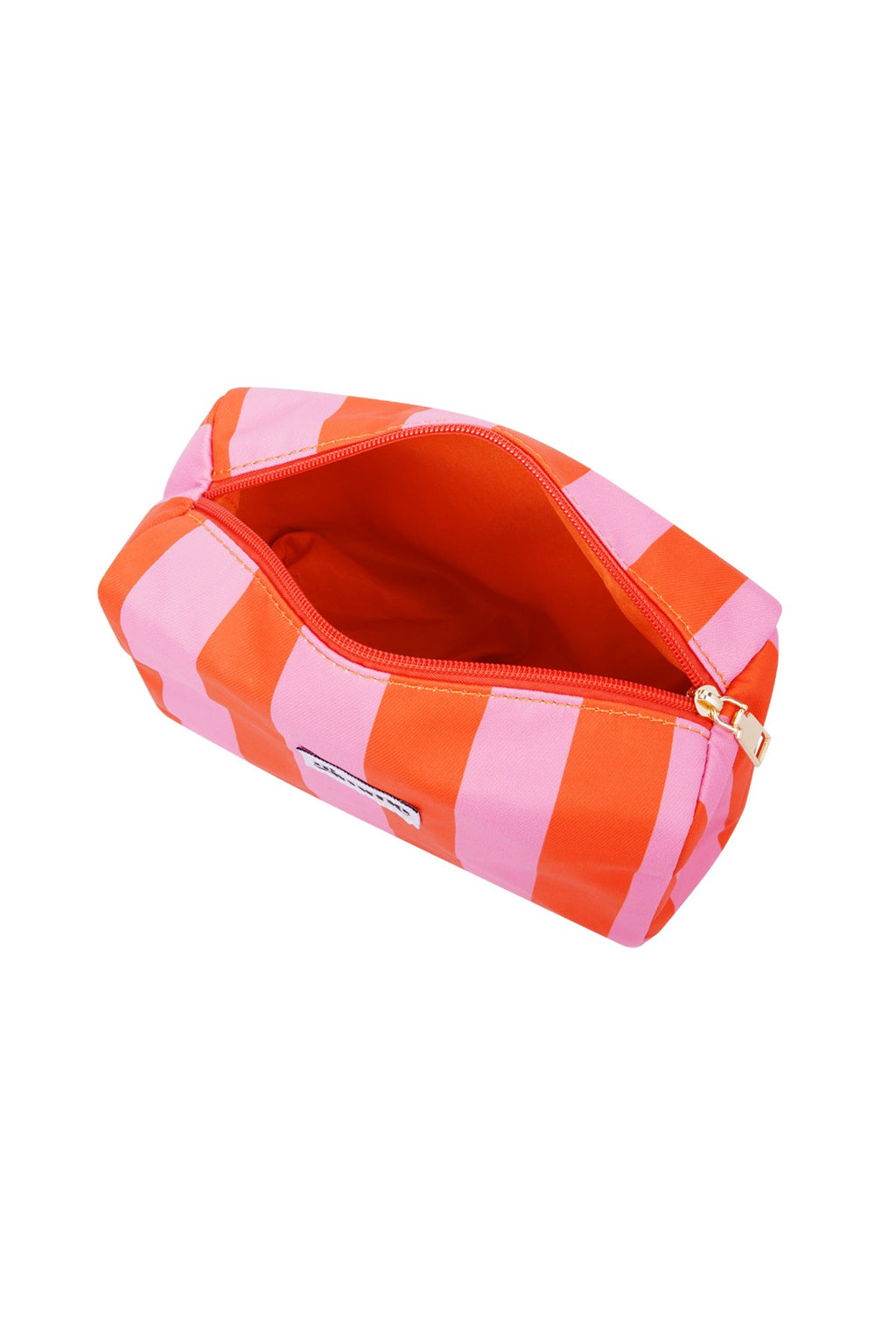 Grote strepen make-up tas - oranje roze