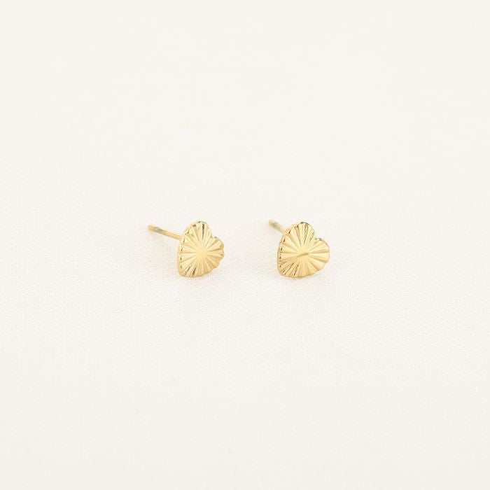 Hartjes studs oorbellen - goud