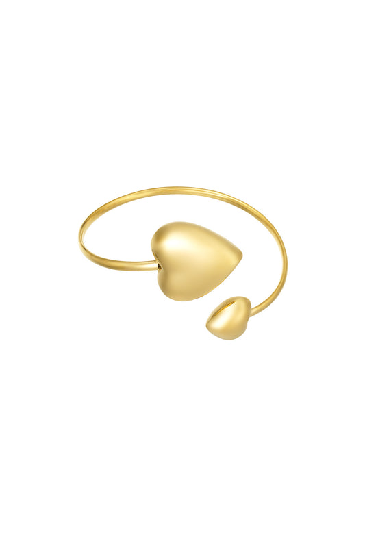 Dual heart armband - goud