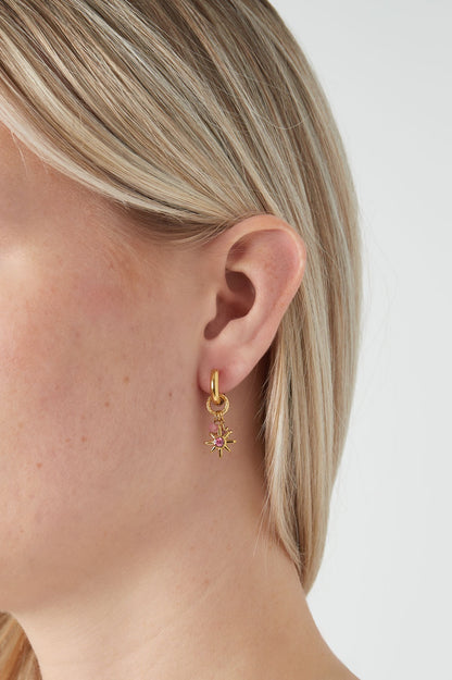Pink starlight oorbellen - goud