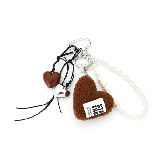 Heart wish sleutelhanger - coffee