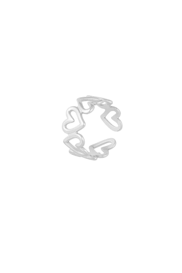 Hearts ring - zilver