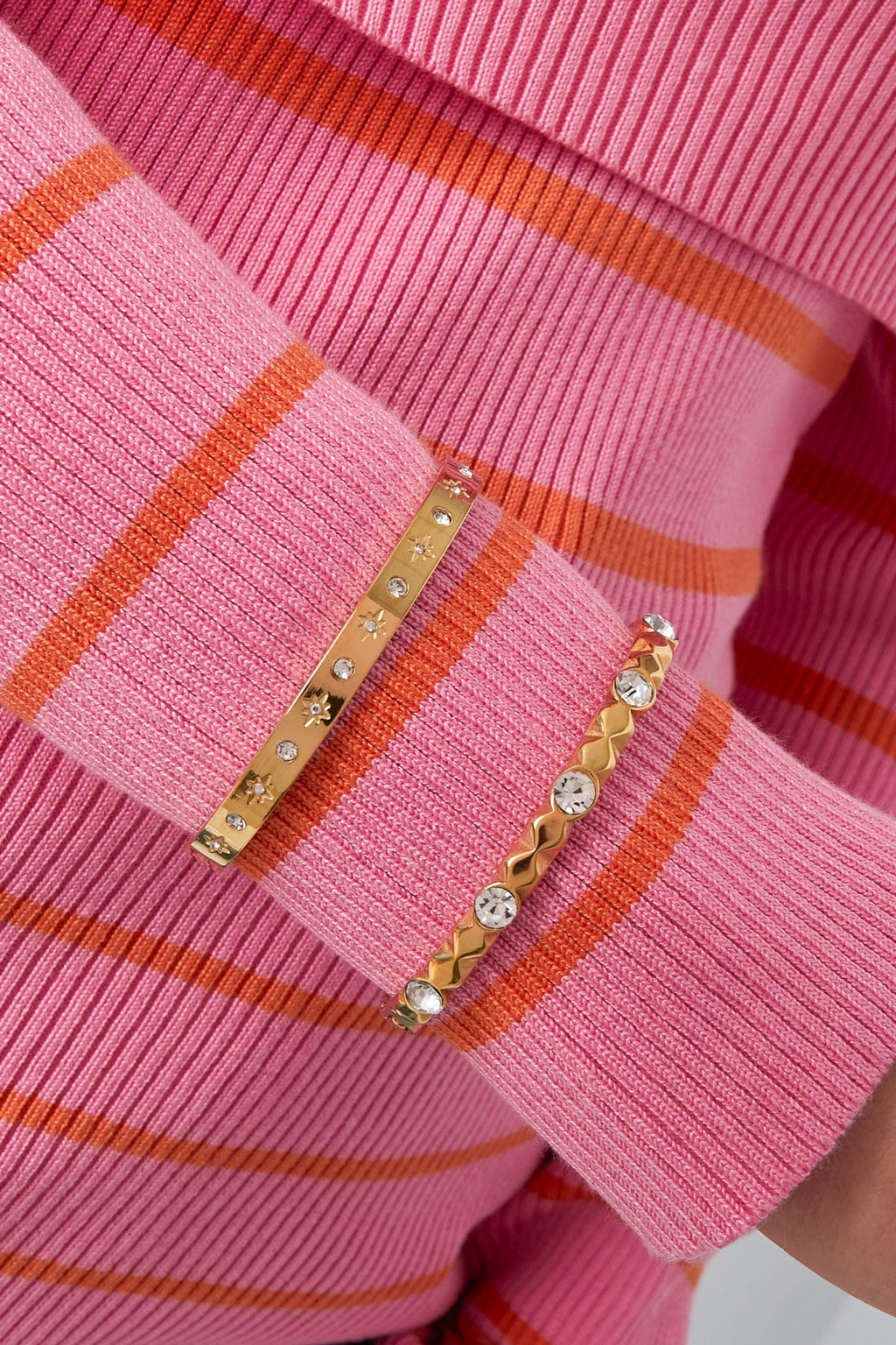Diamond relief armband - goud