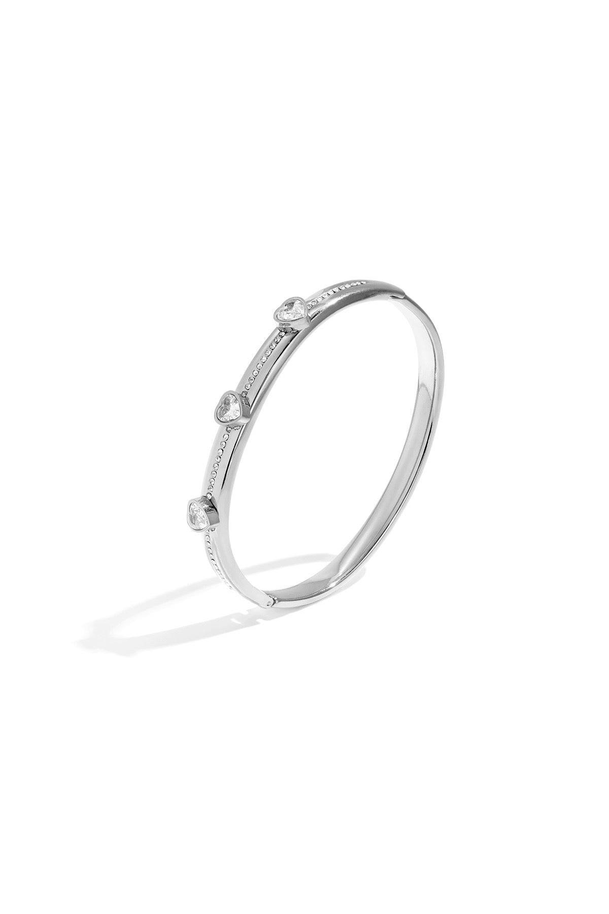 Triple heart sparkle bangle