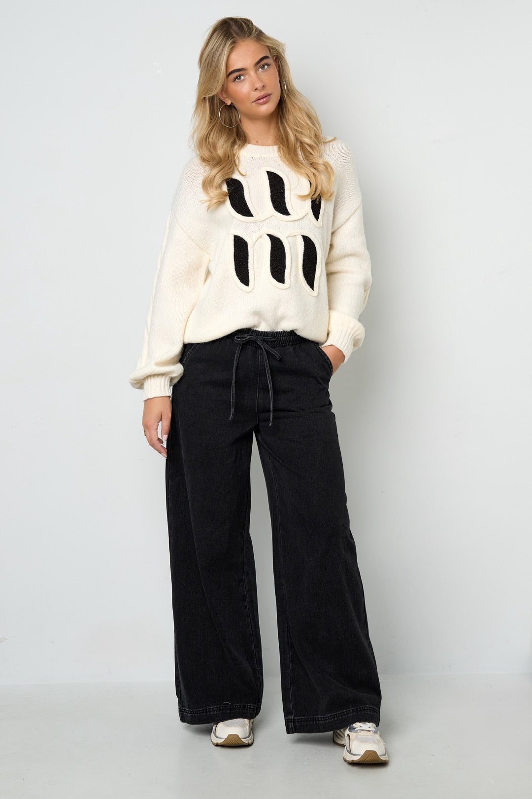 Denim joggingbroek - zwart